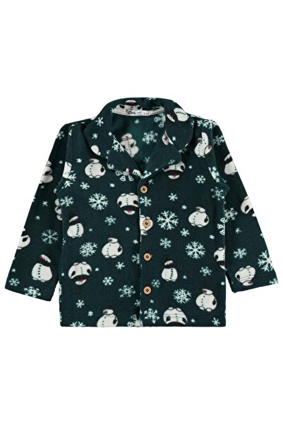 Civil Boys Snowman Printed 2-5 Years Old Pajama Set - Green 4-5 Years Old