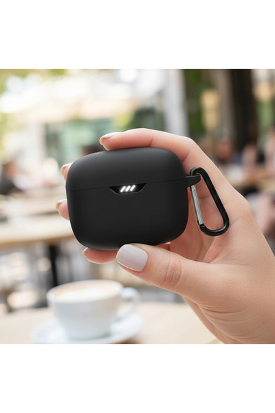 CaseOnn JBI Tune Buds 2 Kılıf Askı Aparatlı Mat Silikon Siyah