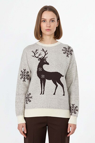 ON الغزلان منقوشة سترة تريكو