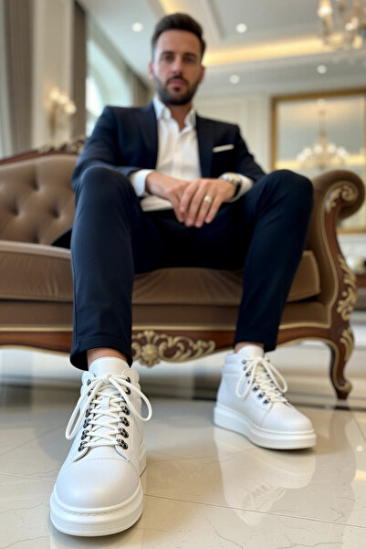 BENERLY Men's High-Top Lace-Up Suede Sneakers Flat Sole Functional Durable Qu...