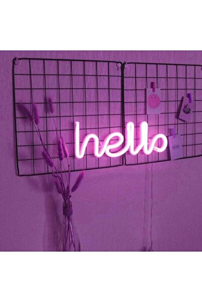 Arabest مصباح ليلي مضيء على شكل لافتة نيون LED على شكل كلمة "مرحبا" لتزيين الجدران