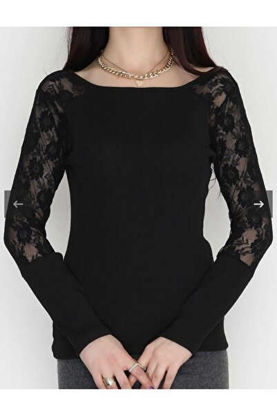 ESOBEYBİ TÜL DETAYLI BLUZ