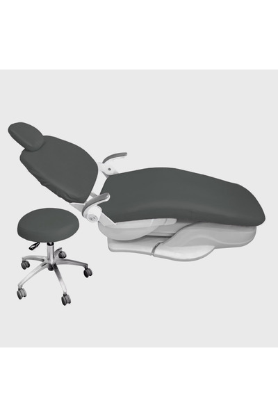 Choice4 غطاء مقعد كرسي الأسنان، رمادي فاتح، 4 قطع/مجموعة، مصنوع من جلد البولي...