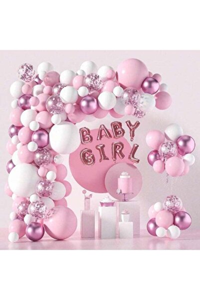 Generic 94-piece Pink & White Balloon Arch Set (5/10/18 inch) for Parties, Birthdays, Baby Gender Reveal