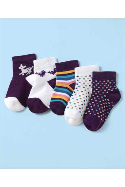 Cute Walk by Babyhug Knit Ankle Length Socks Polka Dots &Animal Design (Pack ...