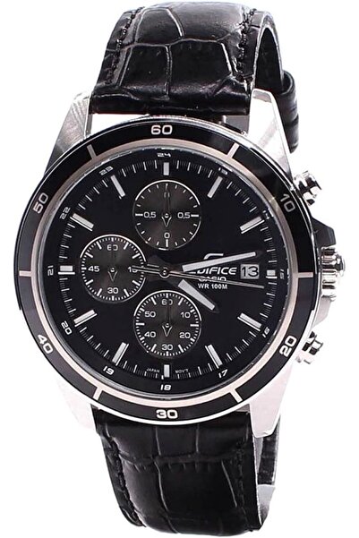 Casio Edifice Men's Analog Leather Band Watch EFR-526L-1AVUDF - Black