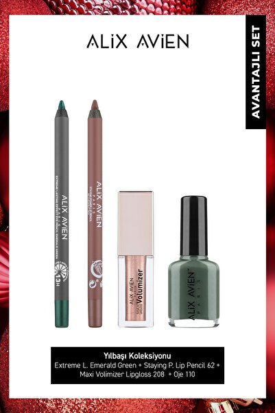 Alix Avien Uzun Süre Kalıcı Waterproof Dolgunlaştırıcı Etkili Parlak Yeşil Ma...