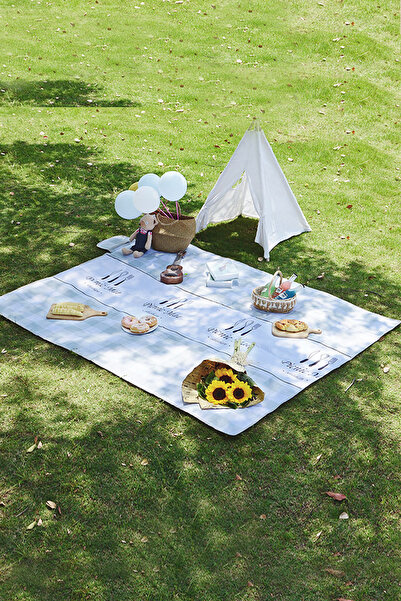 Muchmy حصيرة تخييم كبيرة الحجم، مقاومة للماء، مناسبة للحفلات الخارجية والداخلية، سميكة، مثالية للنزهات - 200 × 150 سم