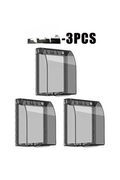 Generic 3-piece set of waterproof transparent wall switch cover boxes, socket protective covers, electrical outlet covers