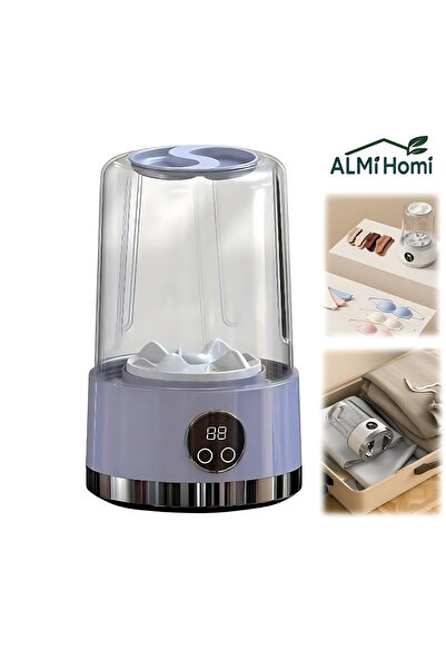 almihomi غسالة ملابس صغيرة محمولة، غسالة ملابس صغيرة، منظف ذكي للملابس الرقيقة، قابلة لإعادة الشحن للنساء