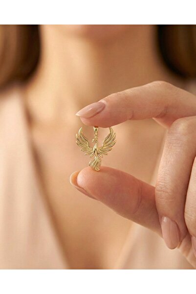 İNDİGO TAKI Sade Anka Kuşu 14 Ayar Altın Kolye Ucu