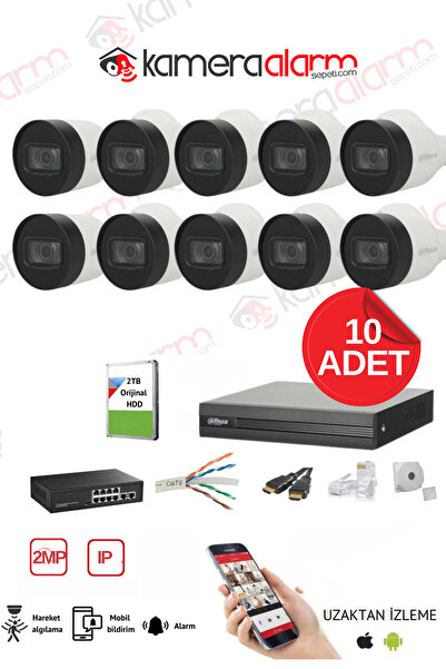 DAHUA 2MP 10 KAMERALI IP TAK ÇALIŞTIR KAMERA SETİ