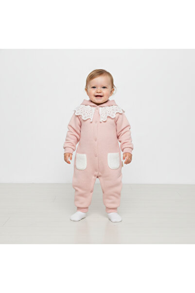 Bebezade Kapüşonlu Welsoft Cep detaylı Tulum