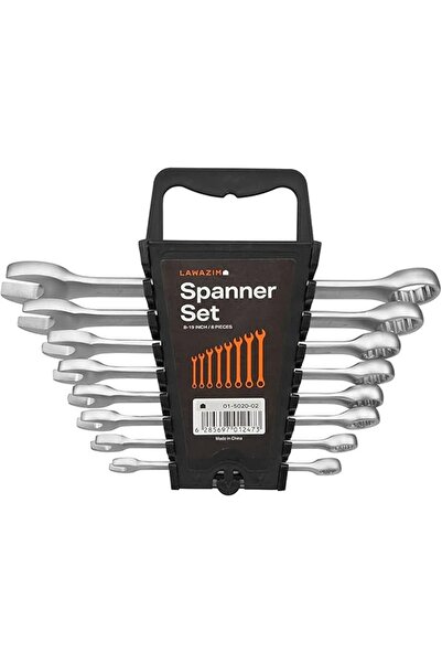 Lawazim 8-Piece Combination Spanner Set, Metric Hand Wrenches 8-19 mm
