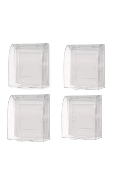 Generic 4-piece set of waterproof transparent wall switch cover boxes, socket protective covers, electrical outlet covers