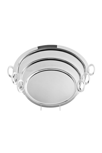 casa rosa Luxury 3-piece nickel tray set