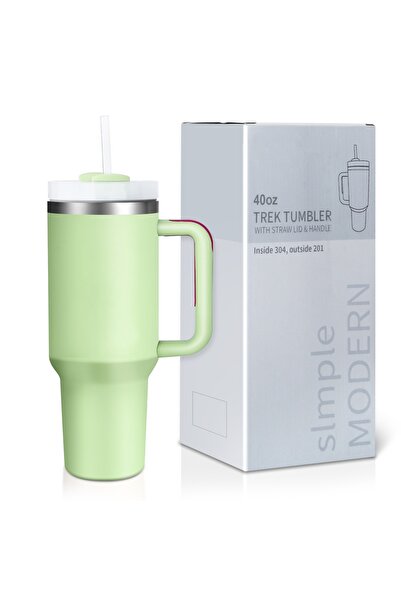 TBSITNS Mint Green Insulated Tumbler: 40oz Stainless Steel Mug with Handle, S...
