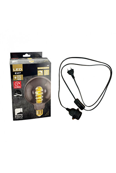 Jesmonite Bec + cablu cu întrerupător EU E27, lungime 1,8 m, culoare neagră.