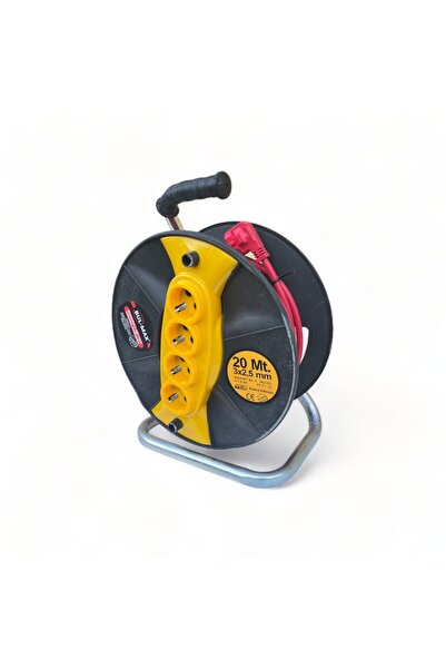 O.M.D Rolă extensibilă cu tambur, 20 m, 3 x 2,5 mm, 4 chei tubulare, mâner ergonomic pentru transport