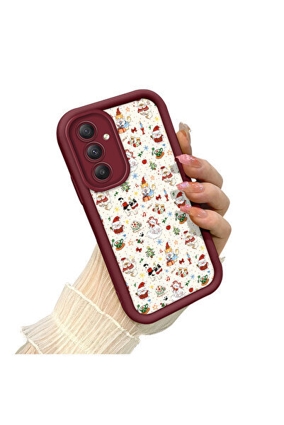 ucuc حافظة سامسونج جالاكسي A34 المتوافقة مع نمط عيد الميلاد باللون الأحمر الد...