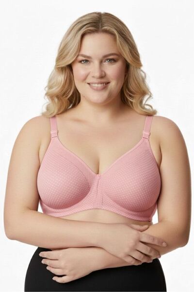 enmodaiçgiyim Powder Cotton Wire-Free Sponge-Free Polka Dot Patterned Shaping...