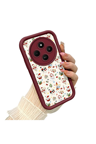 ucuc حافظة مضادة للسقوط من السيليكون باللون العنابي بنمط عيد الميلاد متوافقة ...