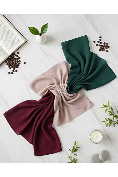 İHRA مجموعة أوشحة ميو كاز المكونة من 3 قطع - حزمة أوشحة بدون حاجة للكي