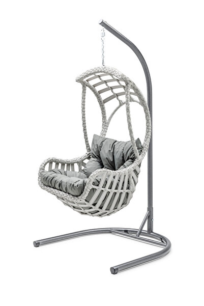 Göcek Tekli Rattan Salıncak Dış Mekan Bahçe Balkon Ve Teras Salıncağı