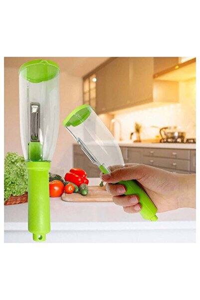 Generic Fruit and Vegetable Peeler with Container Green/Clear