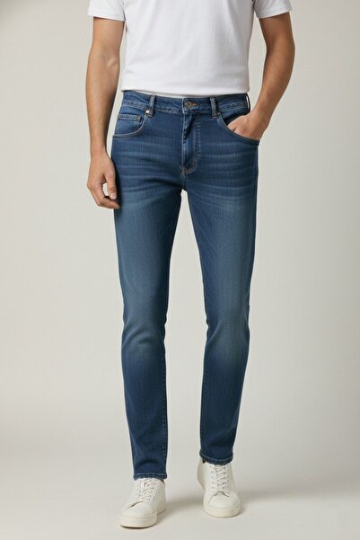 WKM Pantaloni de blugi din denim pentru bărbați material elastic slim fit