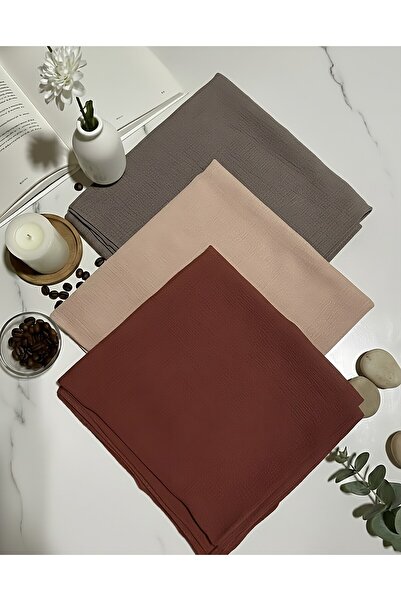 İHRA مجموعة أوشحة ميو كاز المكونة من 3 قطع - حزمة أوشحة بدون حاجة للكي