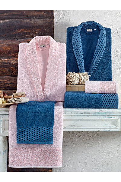 Bella Home Set halate de baie Crystal Dream Jacquard - 6 piese - bumbac 100% - Cu cutie originală