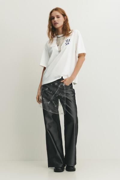 Pull & Bear The Met beyaz t-shirt