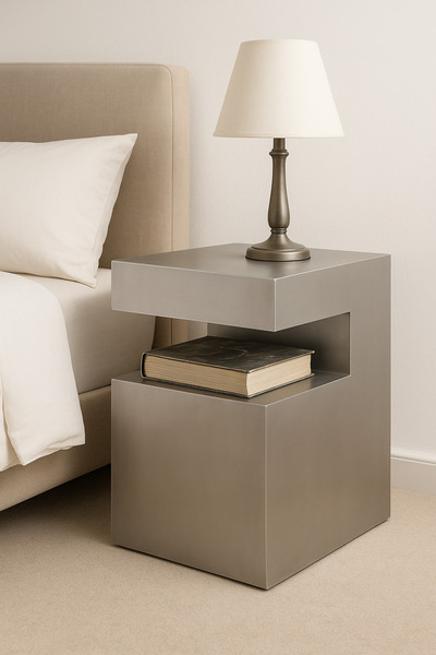 alkametal modern komodin raflı metal