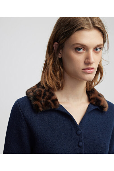 İpekyol Kontrast yaka triko hırka