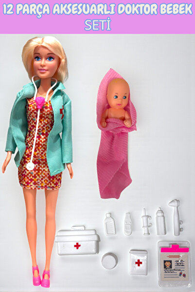 YILDIRIM OYUNCAK Aksesuarlı Doktor Bebek Seti 30 Cm Kaliteli Aksesuarlı Dokto...