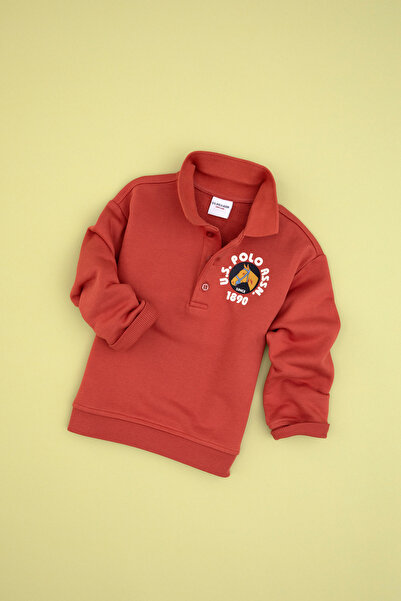 U.S. Polo Assn. Erkek Çocuk Gül Kurusu Polo Yaka Sweatshirt 50316597-VR026