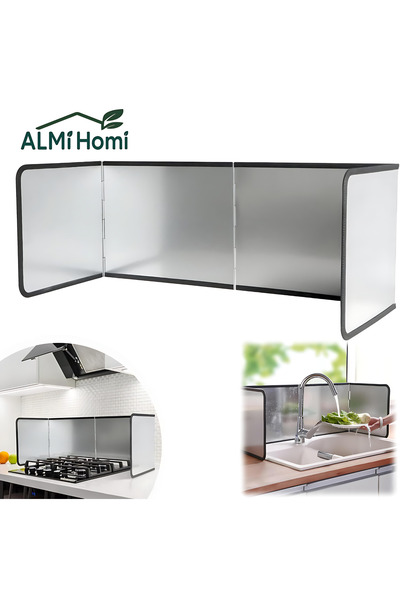 almihomi واقي من تناثر الزيت للمطبخ، شاشة قابلة للطي بأربعة أجزاء لمنع تناثر ...
