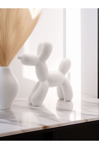 jeane home decor Büyük Boy 25cm Balon Köpek Biblo Obje Dekoratif Heykel, Mode...