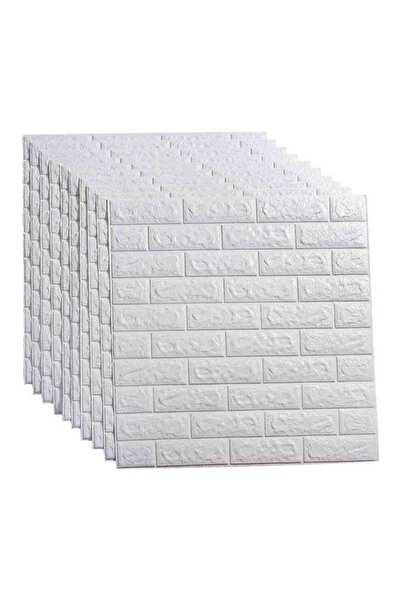 BLOOMING TIME 10PCS self-adhesive 3D waterproof white brick pattern wall sticker