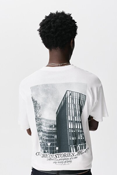 Pull & Bear Kısa kollu şehir baskılı tişört