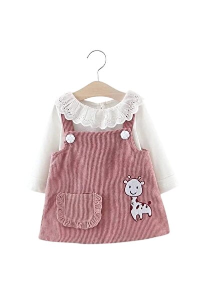 MINIMEAccessories طقم فستان وبلوزة للبنات الصغيرات | ١٢-١٨ شهرًا | وردي | قطن...