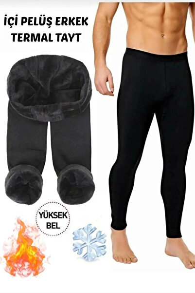 MİSTİRİK Pezzoli Model Pelüş Detaylı Soğuk Geçirmez Erkek İçlik Tayt Siyah Renk