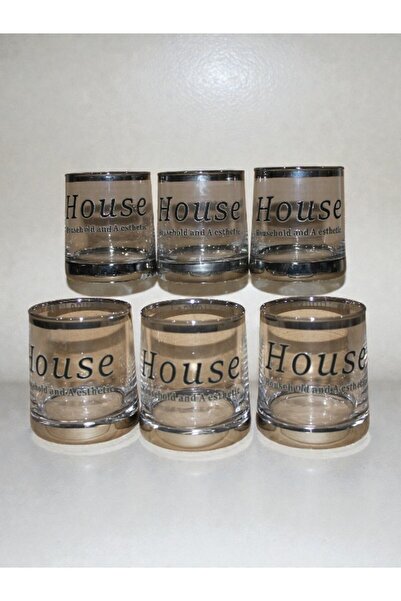 WDA طقم أكواب زجاجية "هاوس" - أكواب شرب شفافة (مجموعة من 6 قطع)