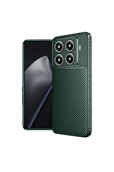 NewFace غطاء كربون بتركيز تلقائي لهاتف شاومي مي 15 تي برو - أخضر داكن