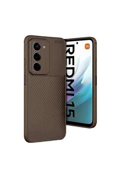 NewFace Xiaomi Redmi 15 4g Auto Focus Carbon Cover - Brown