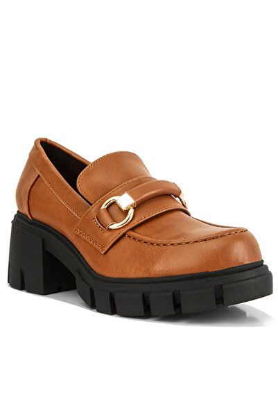 london Rag Women Tan Chunky Platform Loafers