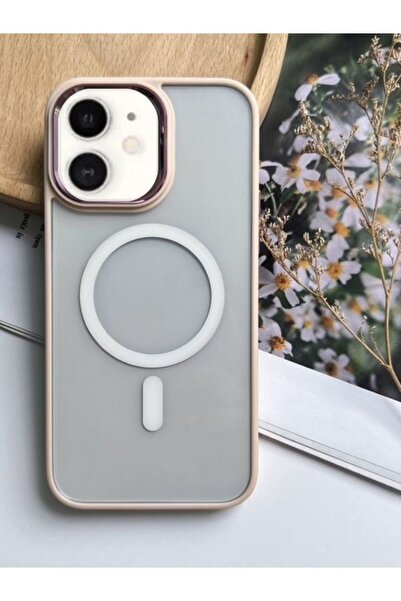 Aktech حافظة شفافة متوافقة مع هاتف Iphone 11 من Magsafe مع إطار وردي