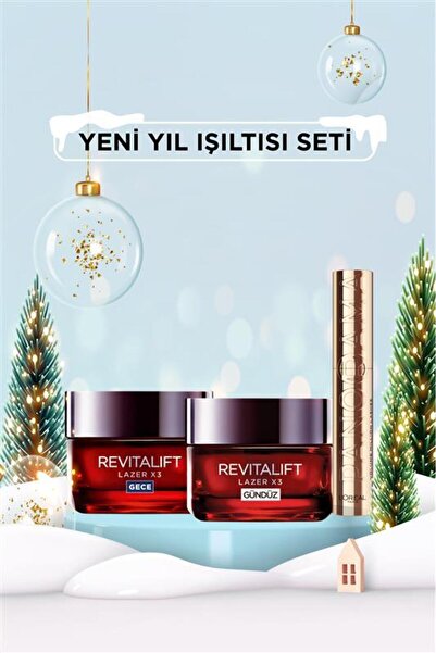 L'Oreal Paris Yeni Yıl Bakım Seti Panorama Siyah Maskara & Revitalift Lazer Gündüz+Gece Kremi