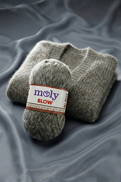 Moly Blow Tüylü Örgü İpi 100gr - [Color No: 103] - Yumuşak Melanj Dokulu Kaza...